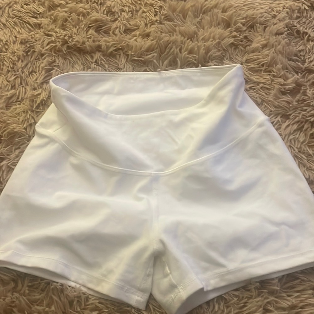 Size small white  booty shorts (not sure of brand)